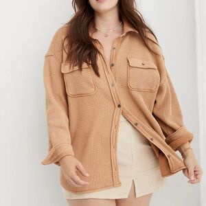 Aerie LumberJane Waffle Knit Button Up